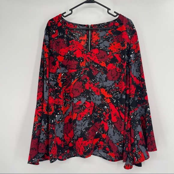 REBEL Wilson X Angels Bell Sleeve Top in Ruby Rock - Picture 3 of 12